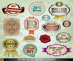 Vintage labels and stickers vector